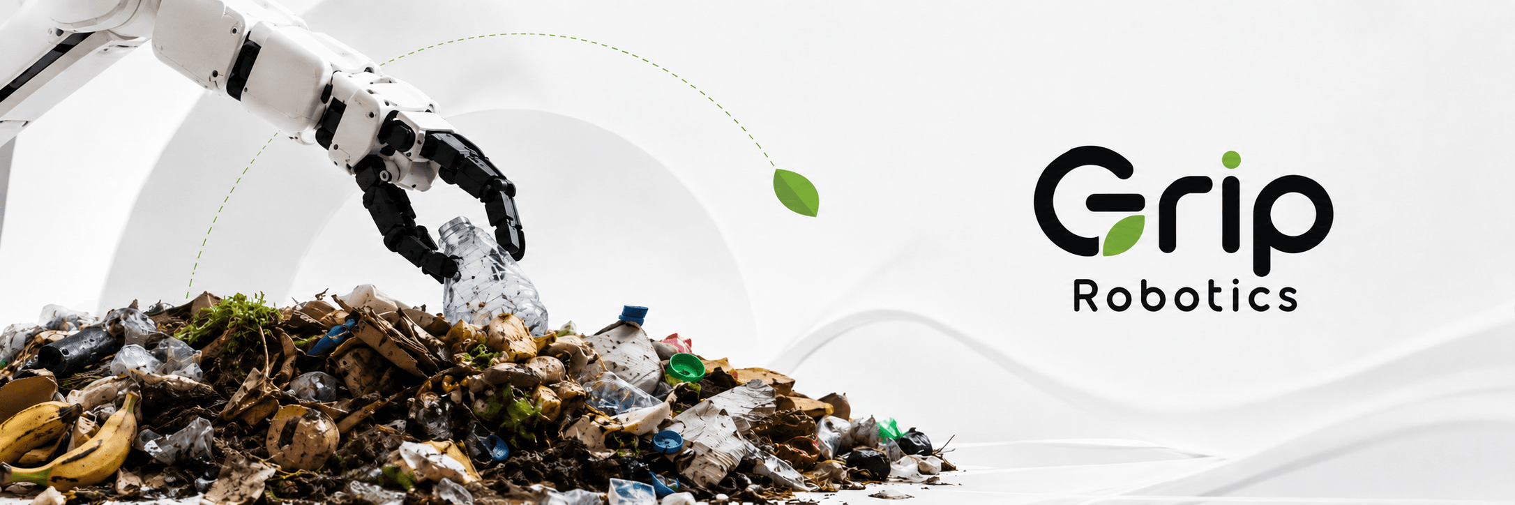 A Grip Robotics manipulator picking a plastic bottle out of waste